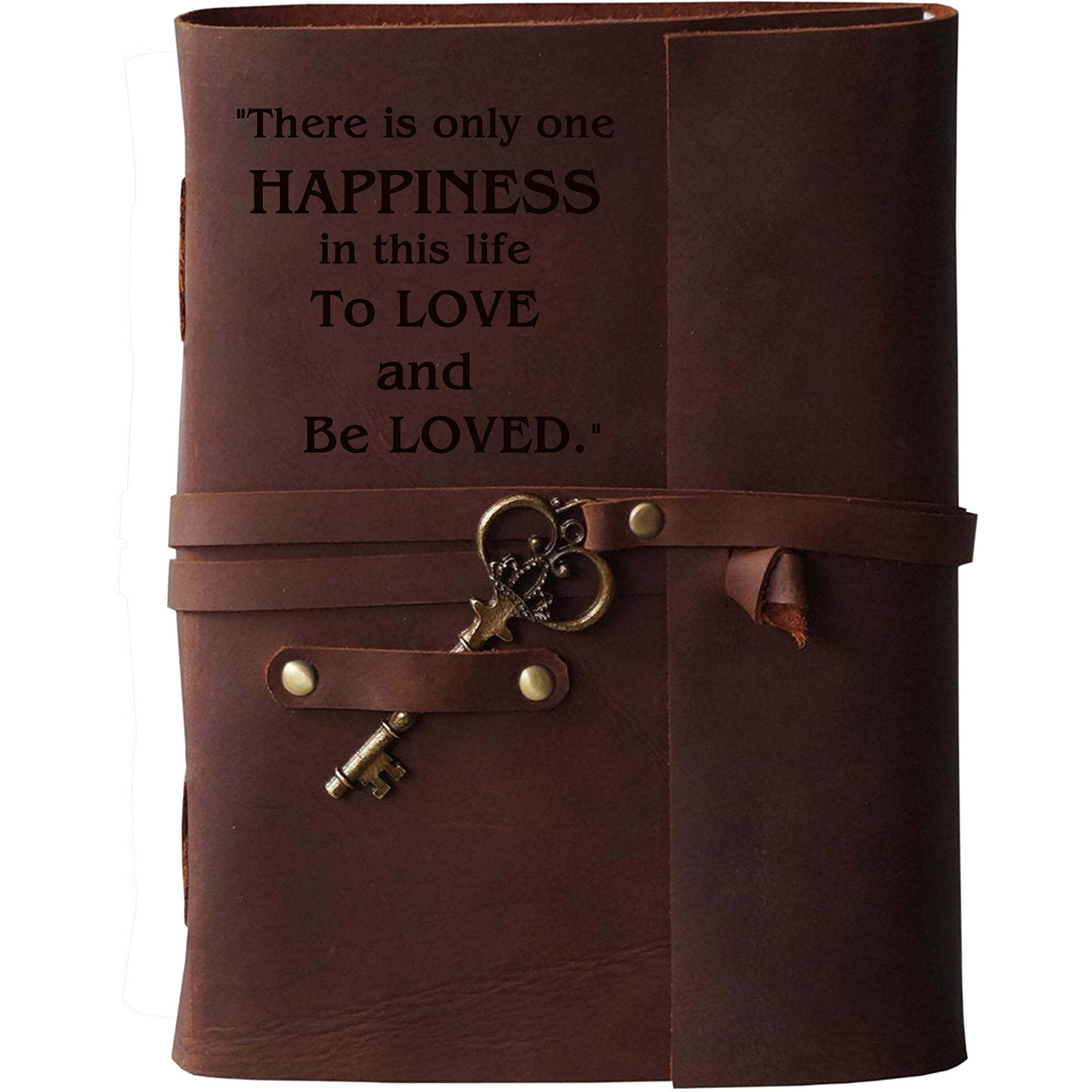 RJKART Leather Handmade Antique Key Lock Writing Diary Brown 7x5 Inches Diaries Journal Daily Planner Notebooks Sketchbook Stationery Accessories for Office College School
