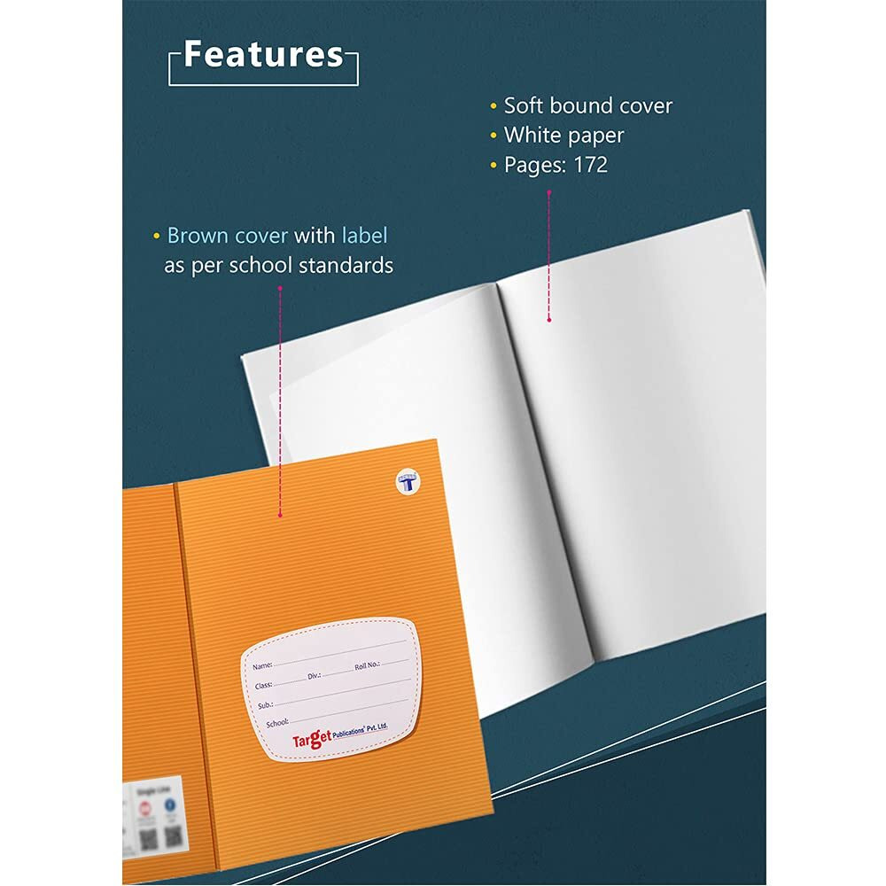 TARGET PUBLICATIONS Both Sides Blank Page Notebook for Students | Small Unruled Notebooks 172 Pages 18 x 24 cms | Soft Cover with Label | Plain Notebook for Writing Drawing Journal School | Set of 8
