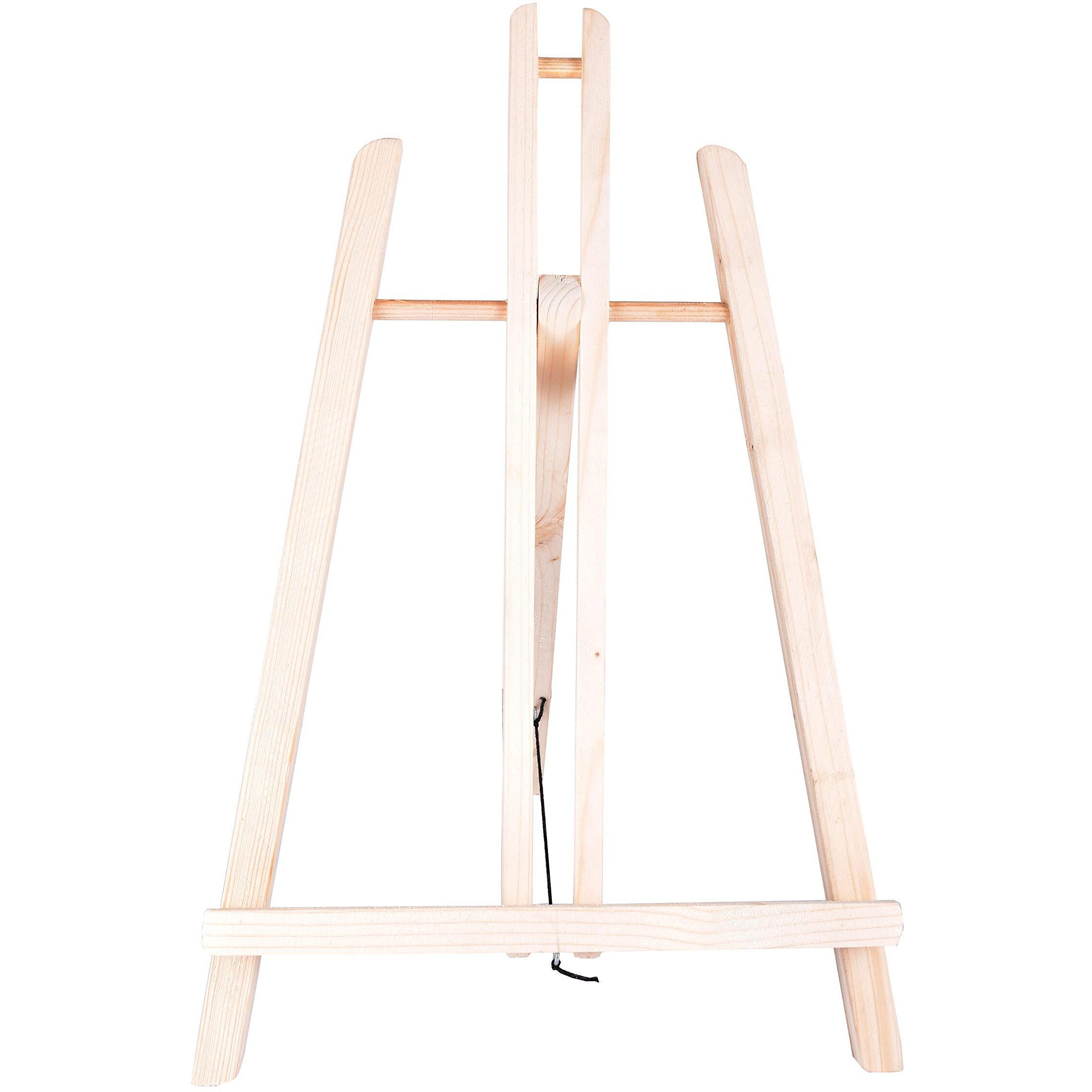 Variety Canvas 24 Inch Artist Wooden Easel Stand for Paintings, Large Size (Light Brown)