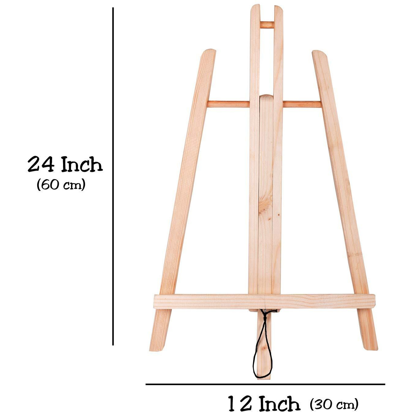 Variety Canvas 24 Inch Artist Wooden Easel Stand for Paintings, Large Size (Light Brown)