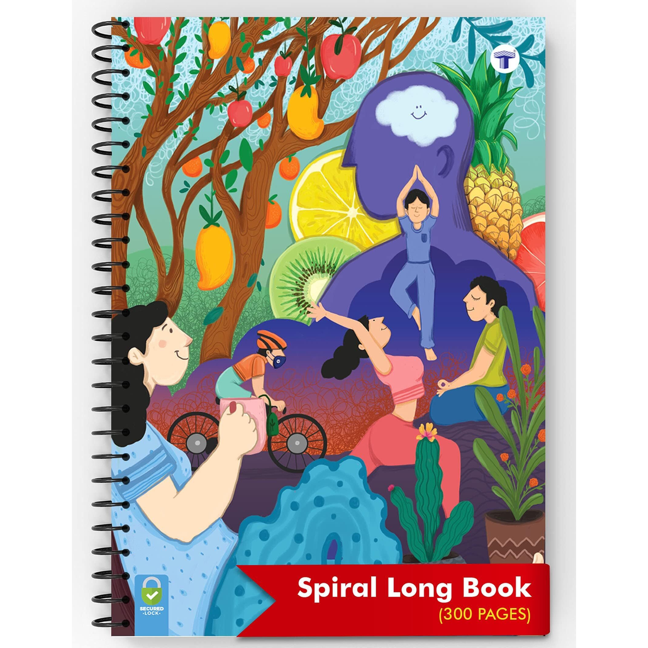 TARGET PUBLICATIONS Spiral Notebooks | 300 Pages Ruled Paper | A4 Size Paper | Spiral Binding Single Line Book | Useful as Writing Book Rough Copy or College Notes | 8.27 inch x 11.69 inch | GSM 57