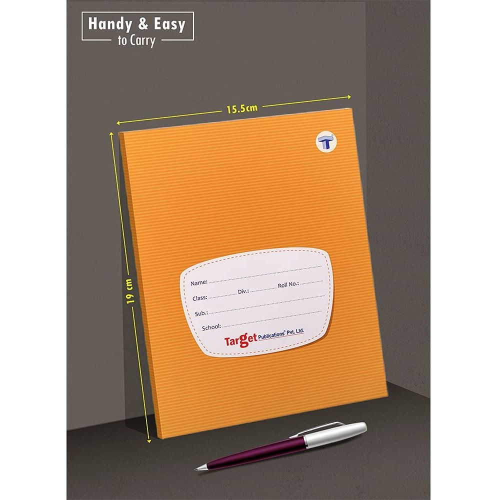 TARGET PUBLICATIONS Hard Brown Cover Small One Side Ruled & One Side Blank/Unruled Notebooks | 72 Pages |155 cm x 19 cm Approx | Pack of 6 Books |GSM 60