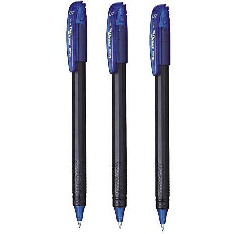 Pentel EnerGel 0.7 MM Roller Gel Pen | Quick Dry Ink For Smudge-Free Writing | Lightweight Gel Pen For Smooth Writing Experience | 3 Blue & 3 Black, Pack of 6 (BL417)