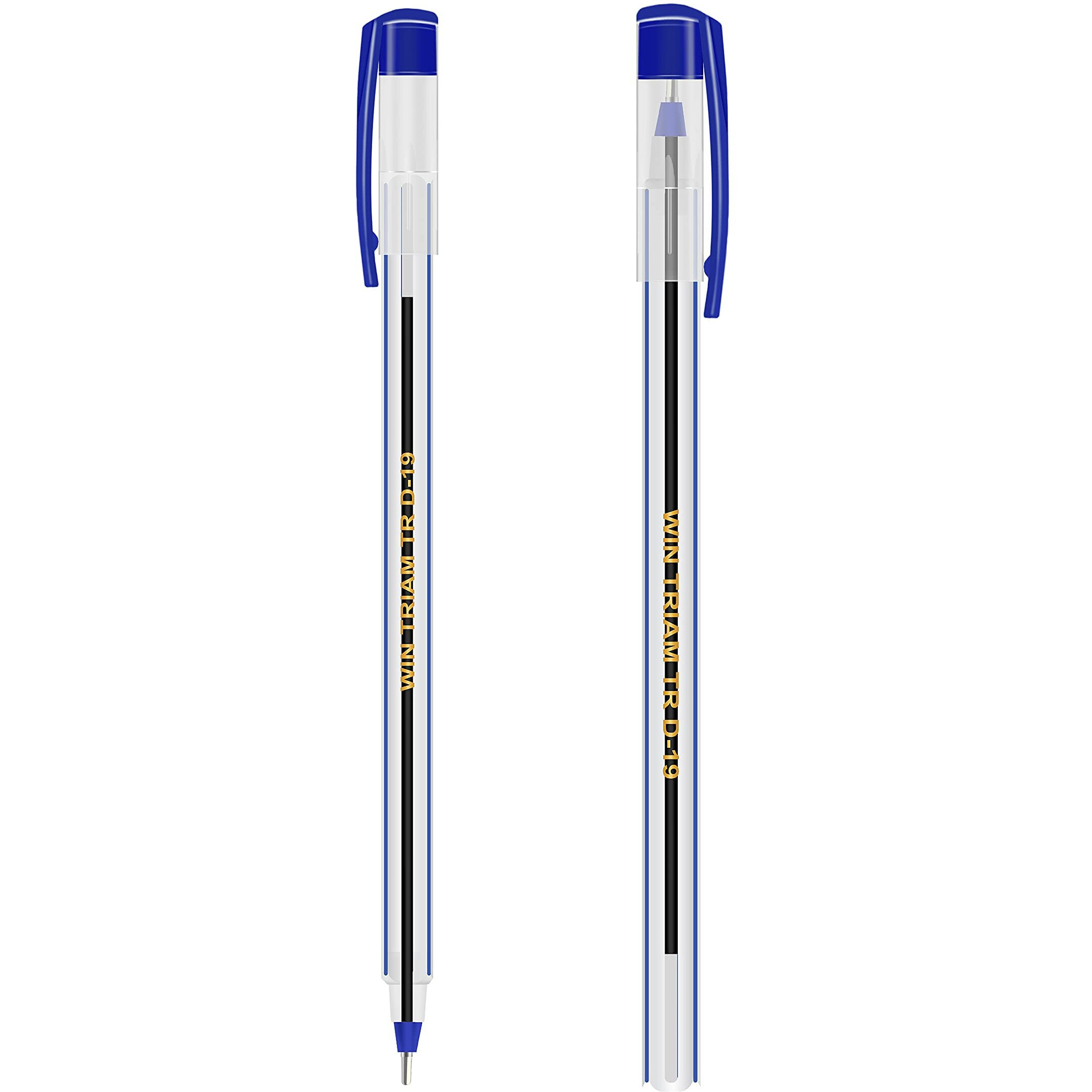 Win Triam TR Ball Pens | 40 Blue Pens | Lightweight Body Design | Use and Throw Pens | For One Time Use | Blue Pens Pack | Ideal for School Office & Business | Pens For Writing | Stick