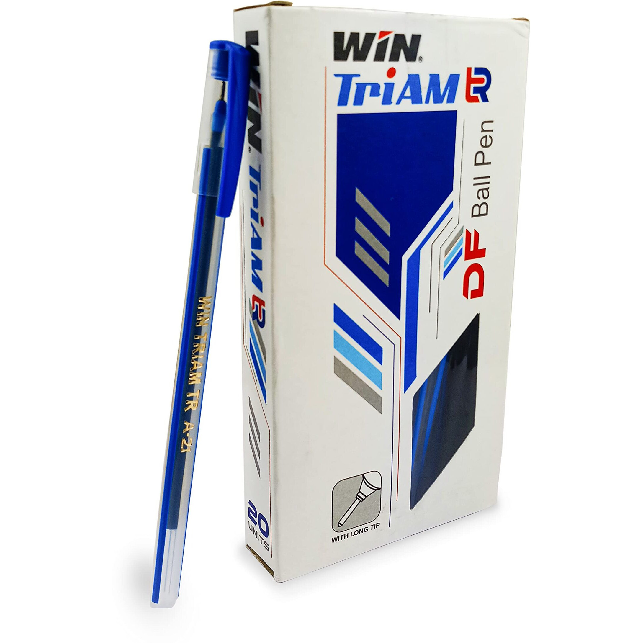 Win Triam TR Ball Pens | 40 Blue Pens | Lightweight Body Design | Use and Throw Pens | For One Time Use | Blue Pens Pack | Ideal for School Office & Business | Pens For Writing | Stick