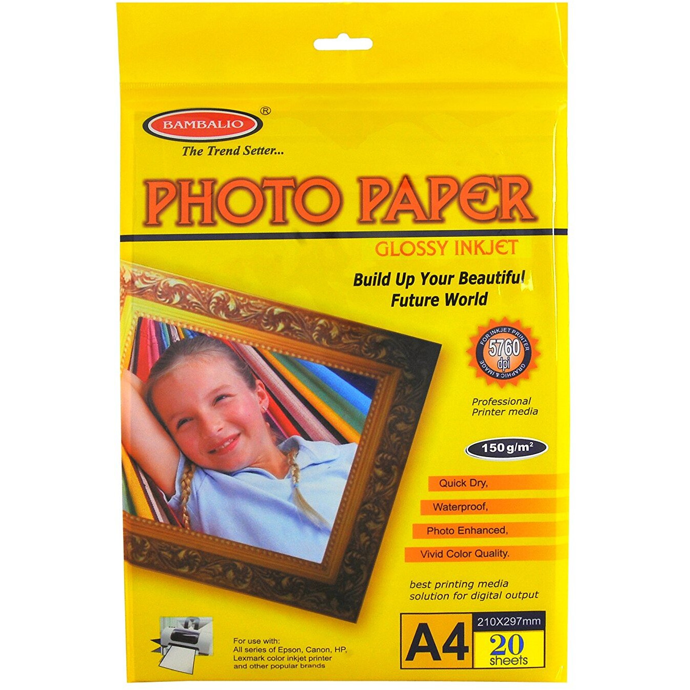 Bambalio BPG 150-20 150 GSM High Glossy photo paper 40 sheets A4 size
