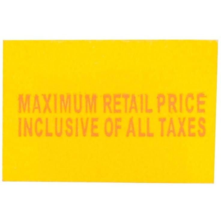 Bambalio 2316 2 Line Yellow Colour with MRP Print Label Rolls 10 Rolls x 600 Labels (Box Pack) Compatible with 2316 Labeling Machine Models of All Brands