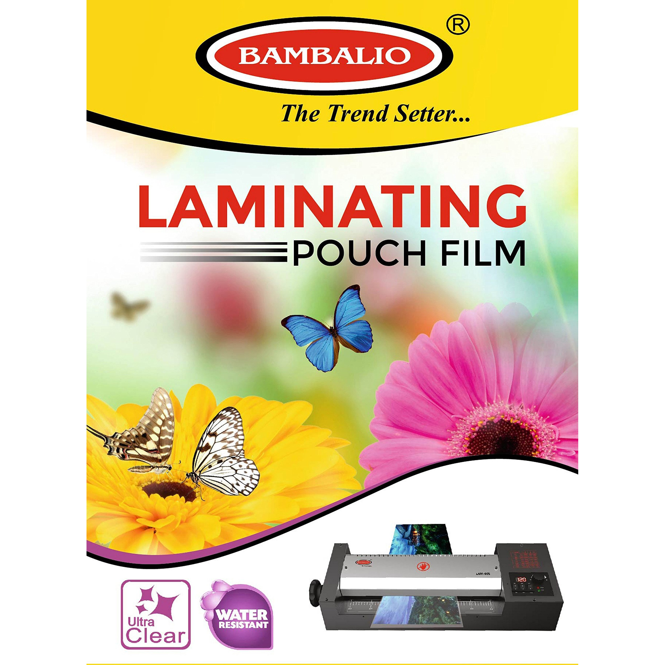 Bambalio LAM-525 Professional Thermal Laminating Pouch Id Card Size 70 X 100 mm - 250 Microns /200 Sheets