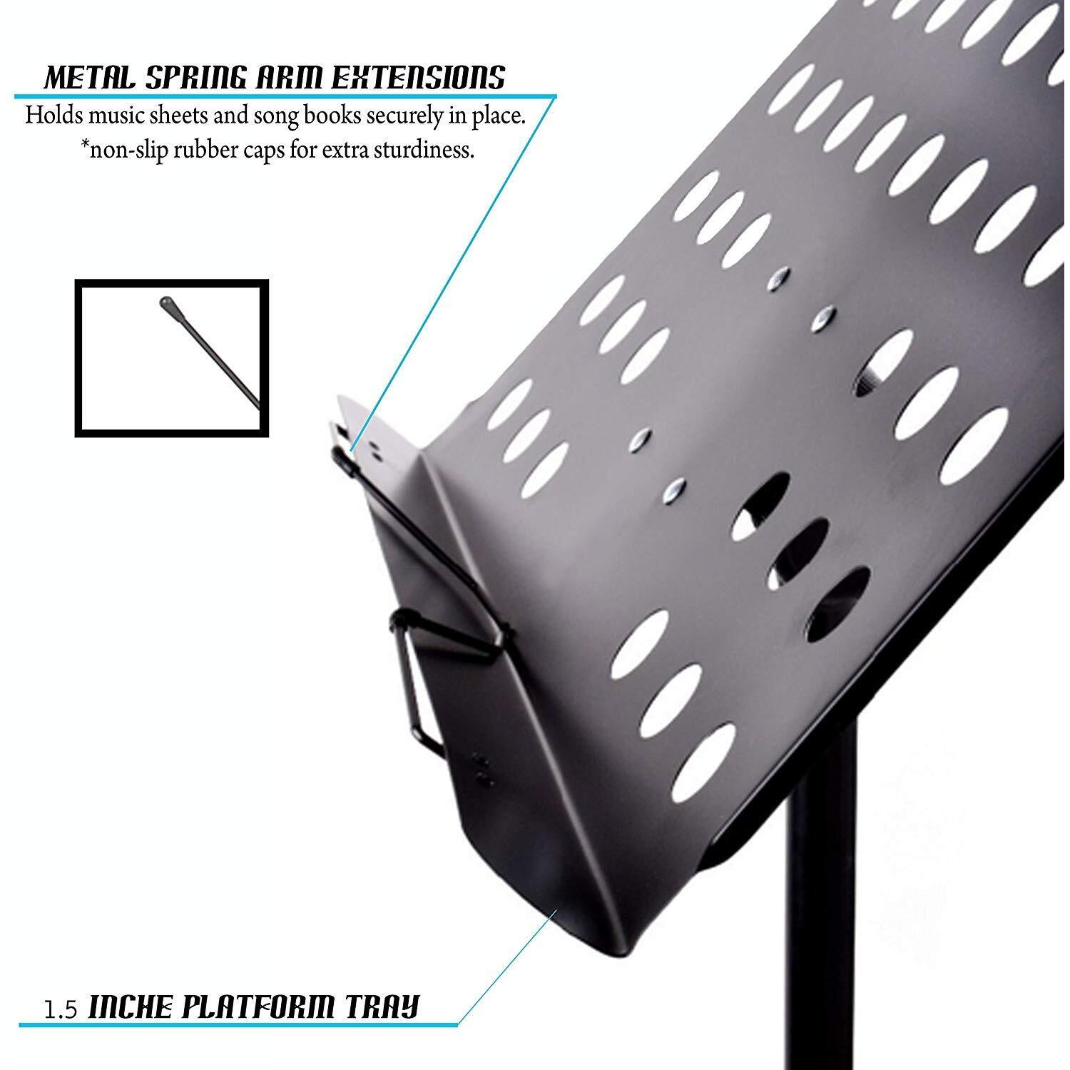 Techtest Notation Stand Lyrics Foldable Violin Music Sheet Holder Adjustable Orchestra Conductor Music Stand, Light Weight for Travel