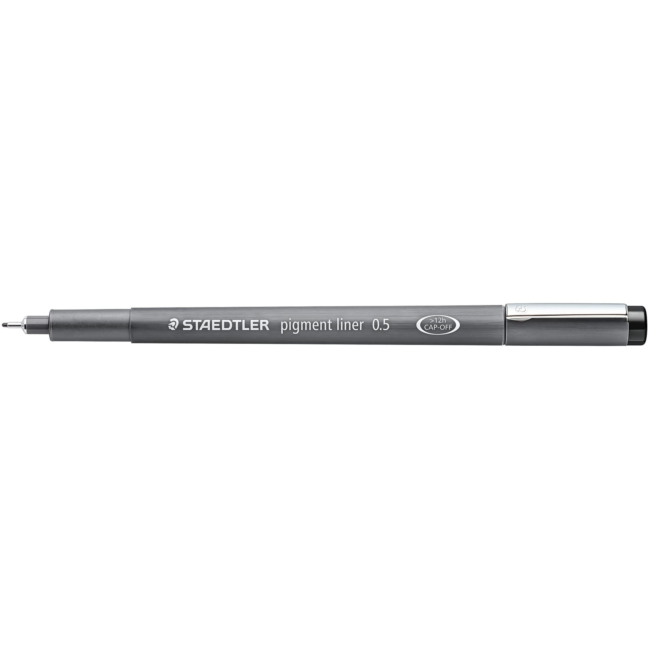 Staedtler 0.5MM Pigment Liner Technical Drawing Pen - Black Ink - Pack of 10