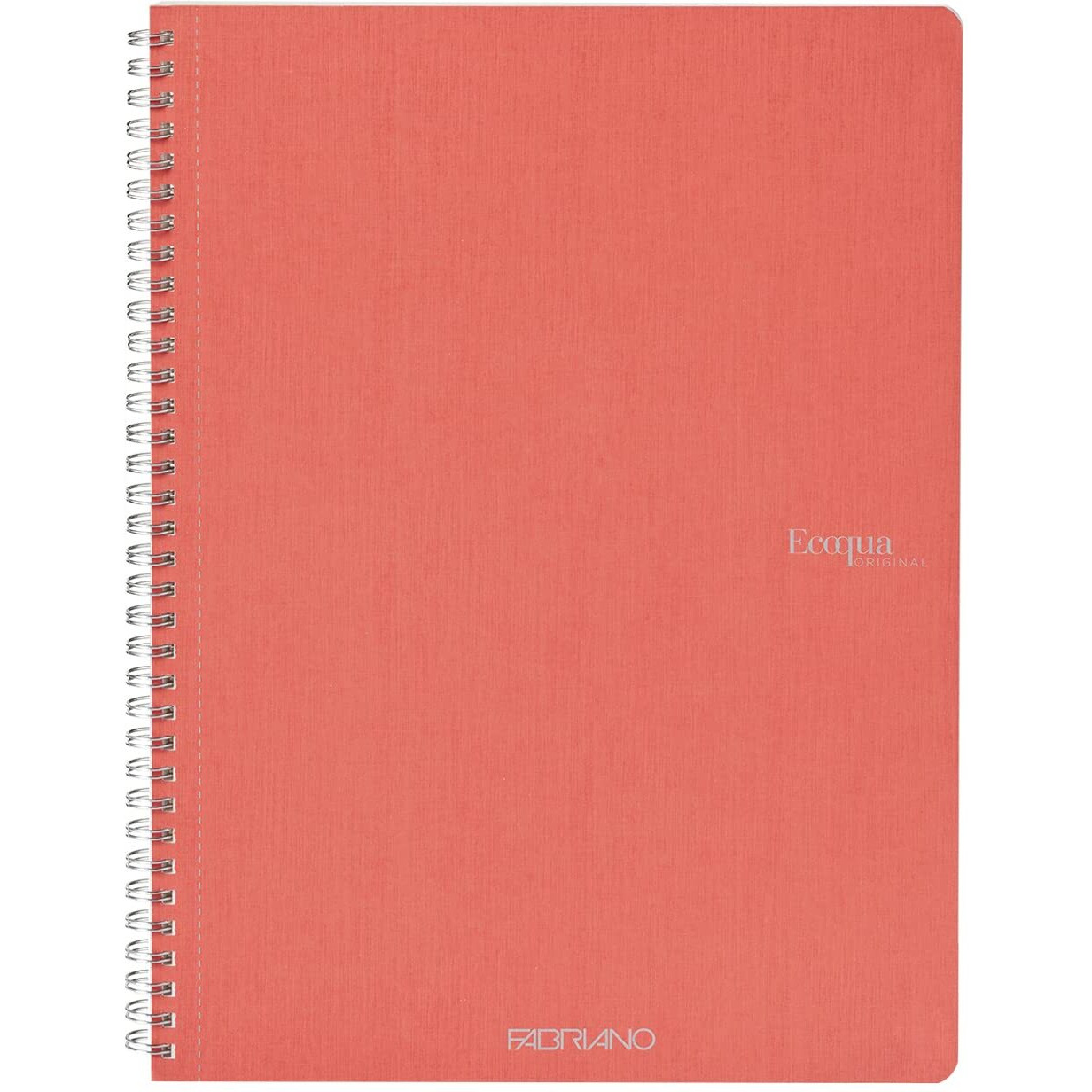 Fabriano Ecoqua A4 Spiral Bound 5mm Graph Notebook, 90 GSM, 70 Sheets / 140 Pages, Colour - Flamingo
