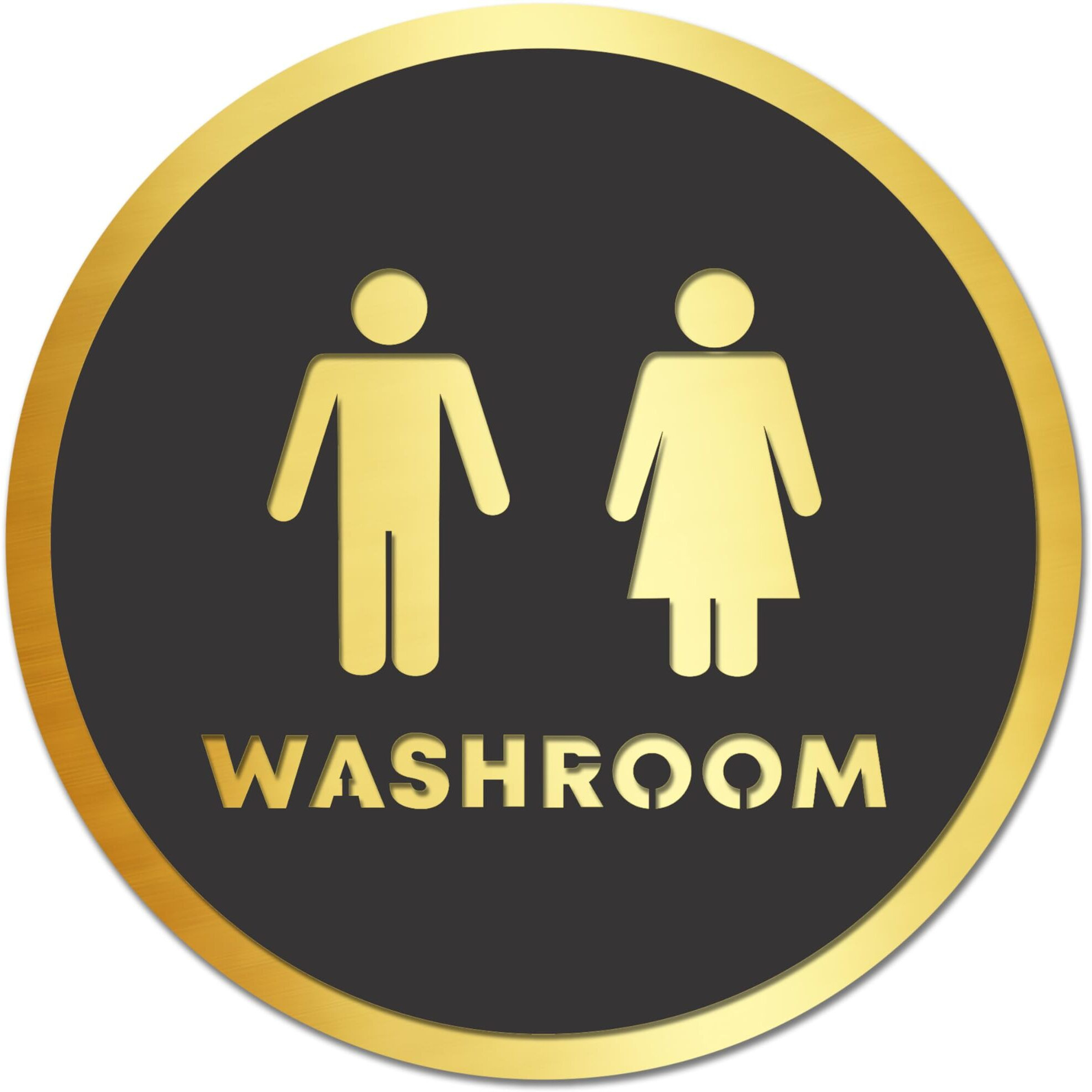 Goelite Acrylic Washroom Sign Board For Stores, Caf, Hotel, Restaurant, Business, Shop Self-Adhesive And Waterproof Size  6 Inch Set of 1 Sign Board (washroom)