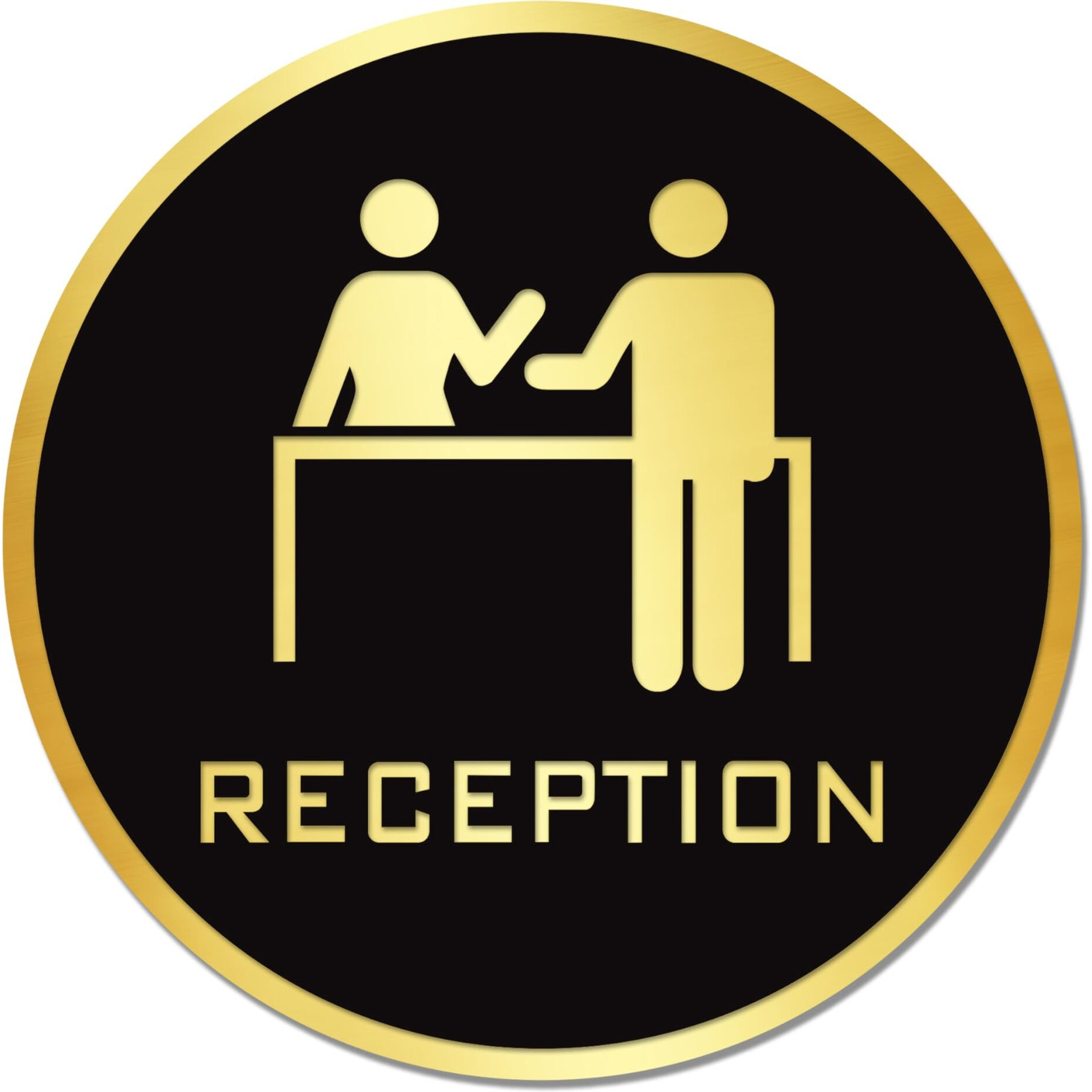 Goelite Acrylic Reception Sign Board For Stores, Caf, Hotel, Restaurant, Business, Shop Self-Adhesive And Waterproof Size  6 Inch Set of 1 Sign Board (reception)