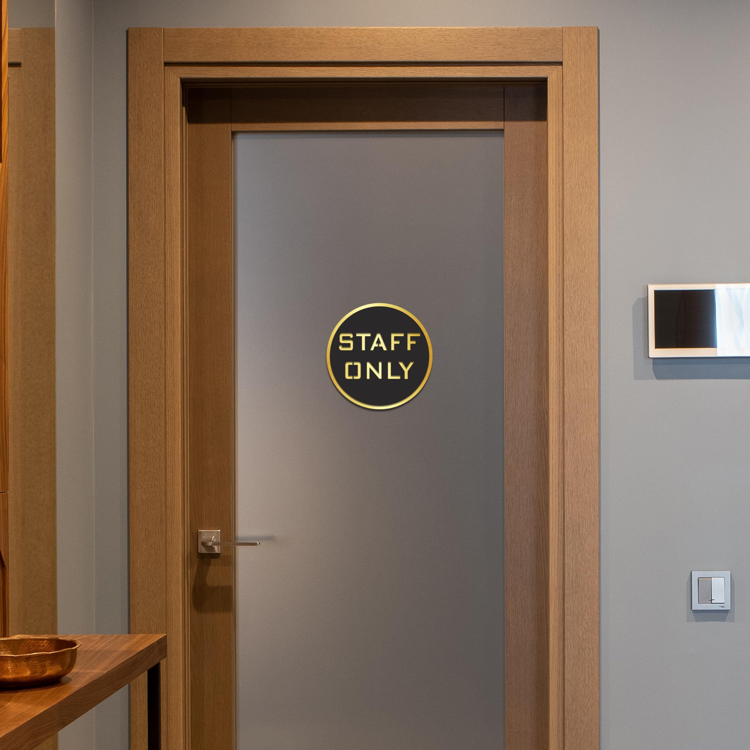 Goelite Acrylic Staff Only Sign Board For Stores, Caf, Hotel, Restaurant, Business, Shop Self-Adhesive And Waterproof Size  6 Inch Set of 1 Sign Board (staff only)