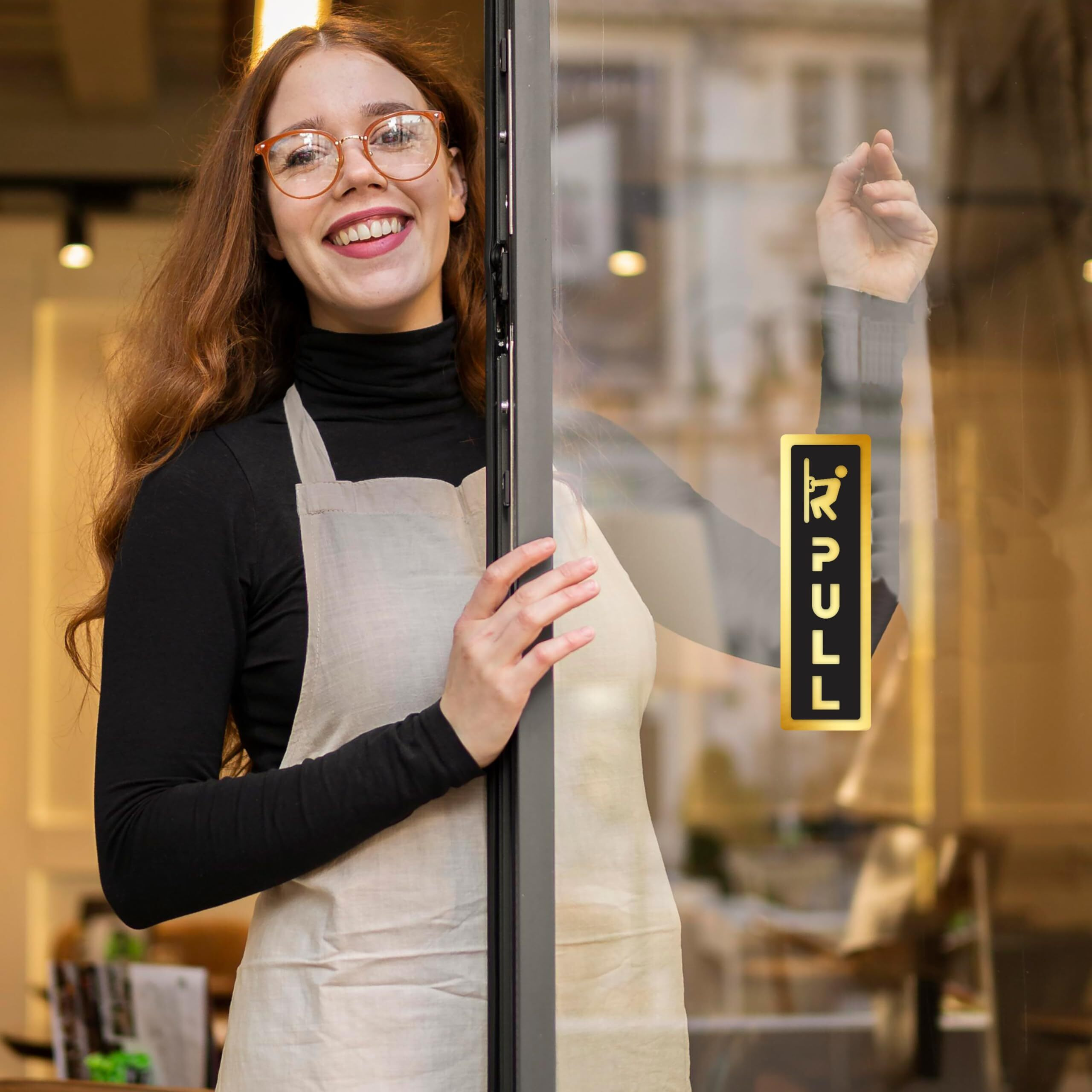 Goelite Acrylic Pull Push Sign Board For Stores, Caf, Hotel, Restaurant, Business, Shop Self-Adhesive And Waterproof Size  6 Inch Set of 1 Sign Board (pull/push)