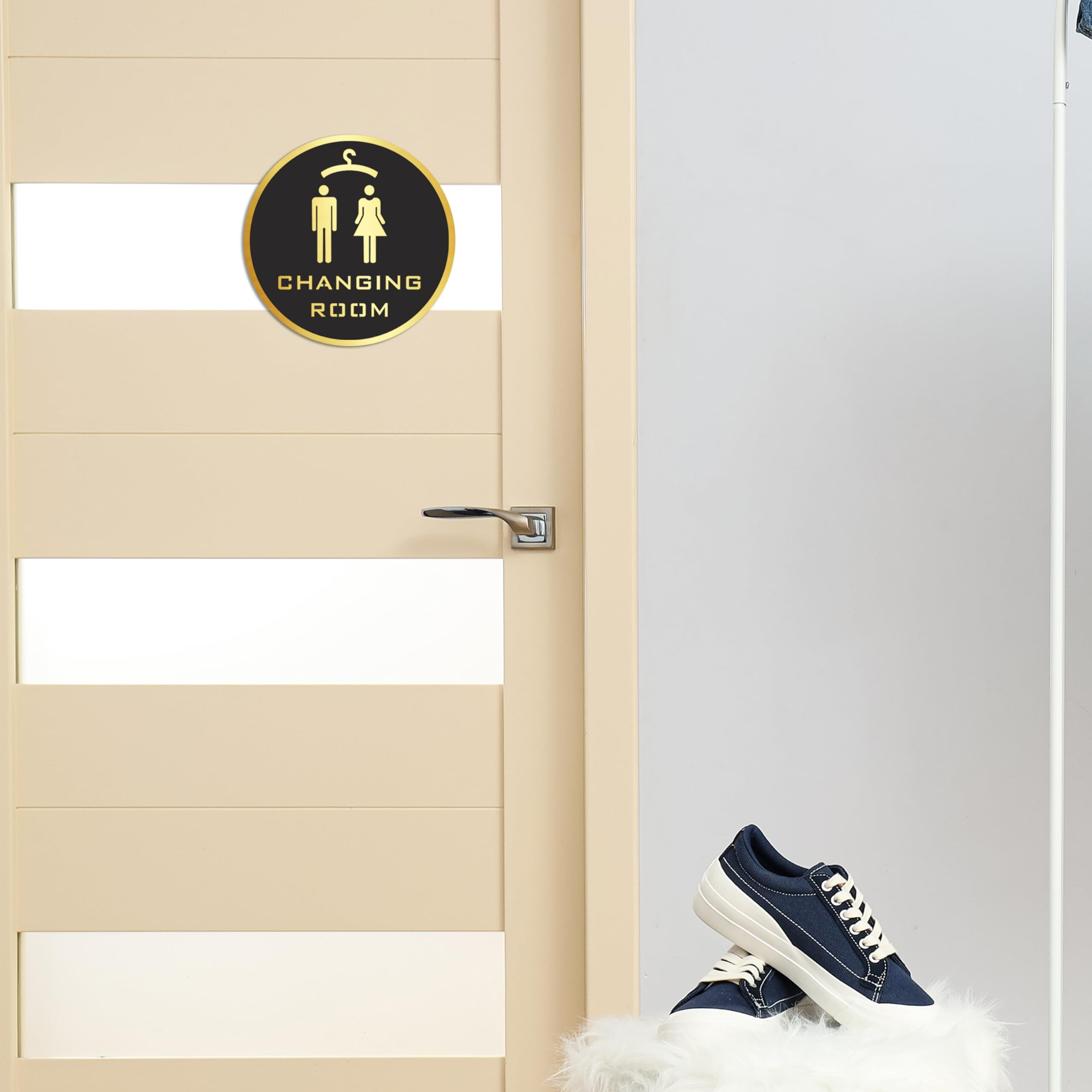 Goelite Acrylic Changing Room Sign Board For Stores, Caf, Hotel, Restaurant, Business, Shop Self-Adhesive And Waterproof Size  6 Inch Set of 1 Sign Board (changing room)