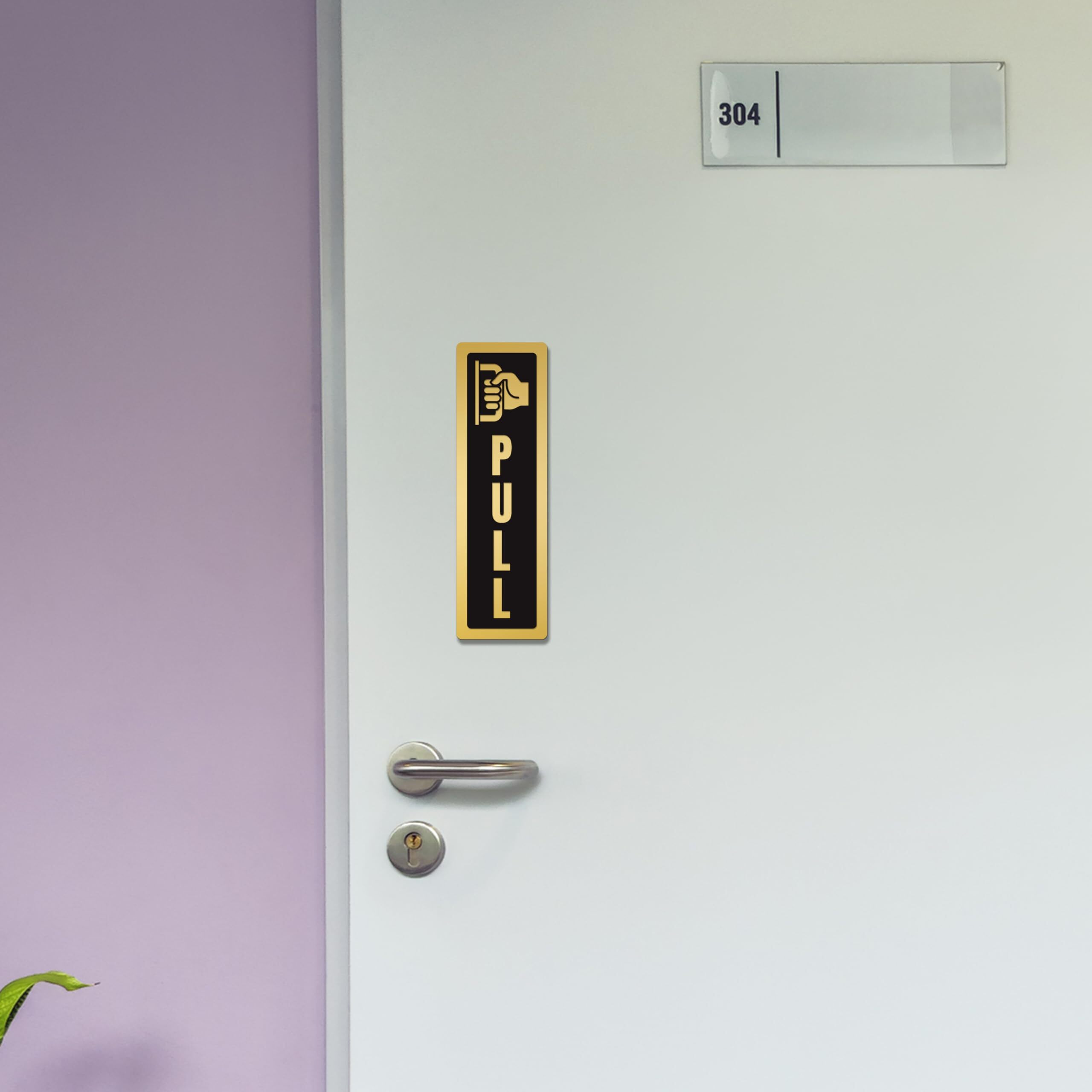 Goelite Acrylic Pull Push. Sign Board For Stores, Caf, Hotel, Restaurant, Business, Shop Self-Adhesive And Waterproof Size  6 Inch Set of 1 Sign Board (pull push.)