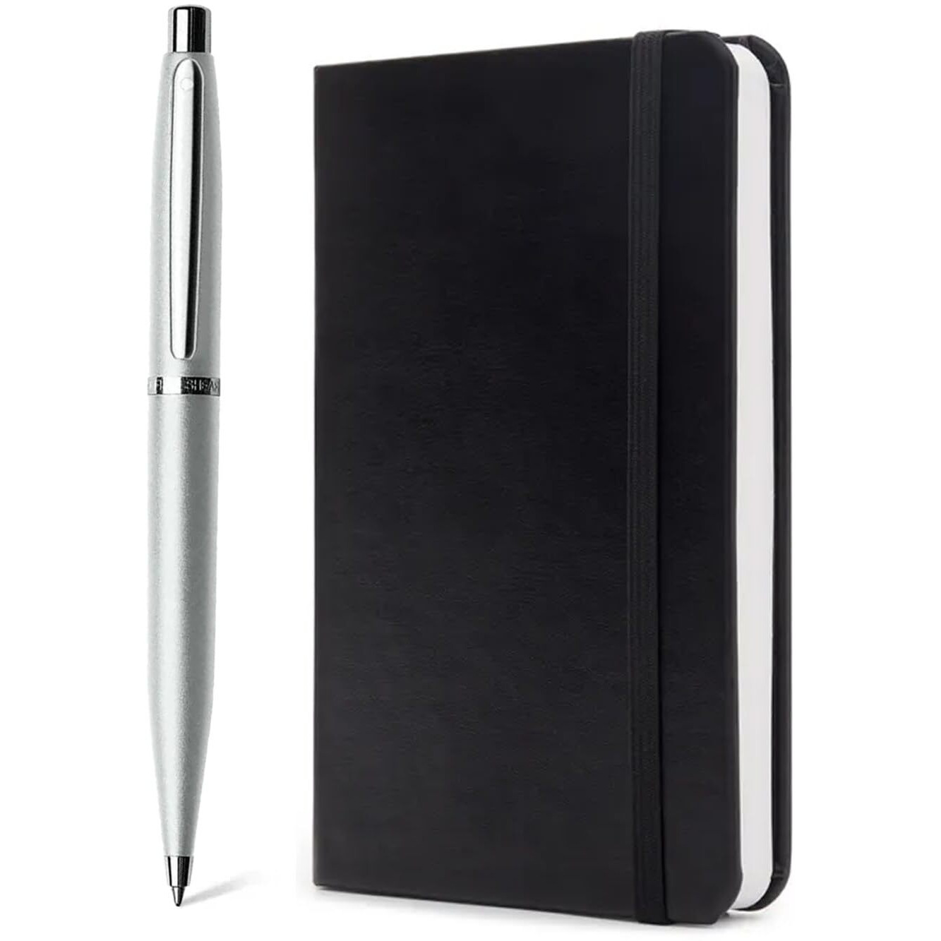 Sheaffer Gift Set VFM Ballpoint Pen With A6 Notebook Strobe Silver With Chrome Trims | Premium Pen Gift Sets