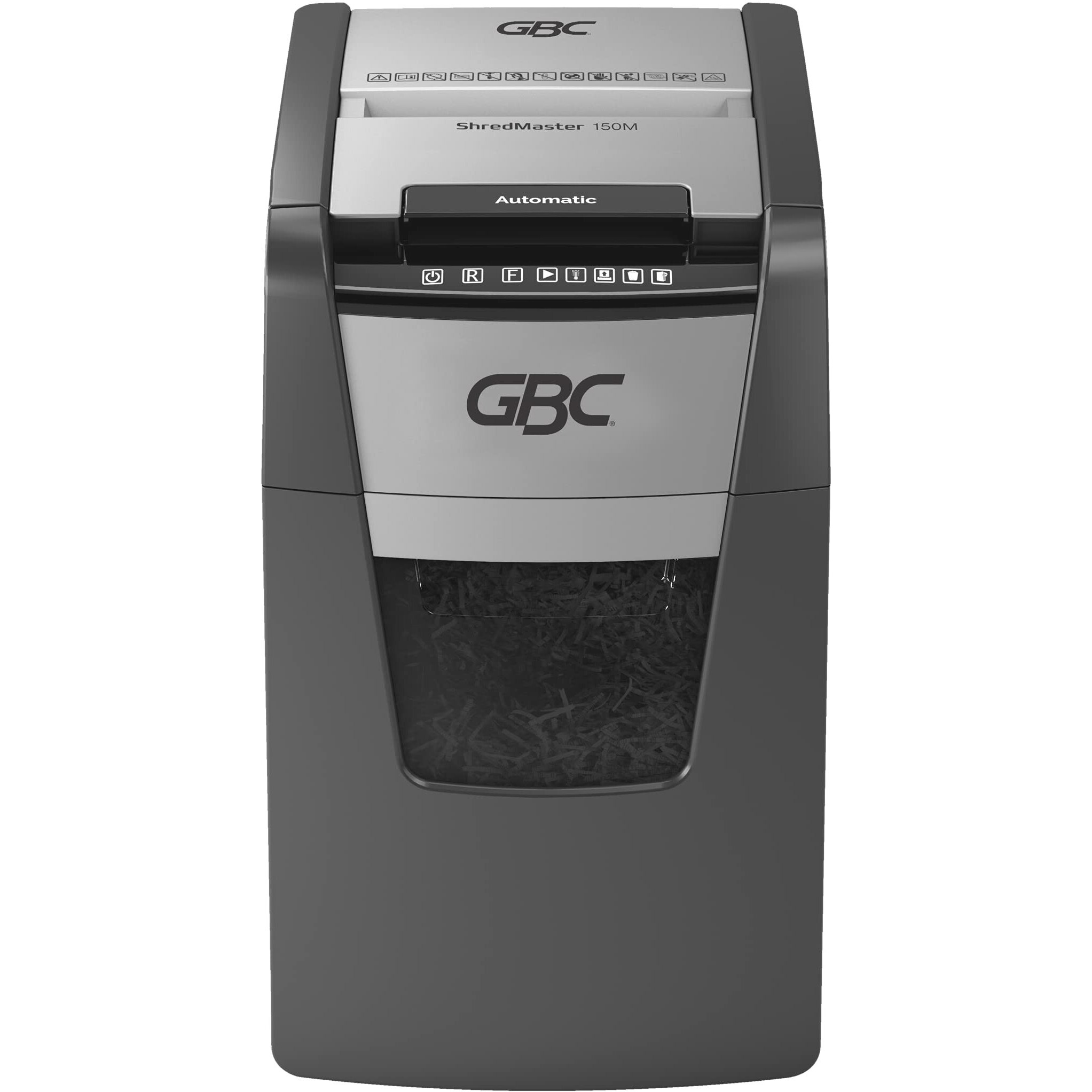 GBC ShredMaster AUTO+ 150M Auto Feed Paper/Credit Card Micro Cut Shredder with 150 Sheet Capacity and 44L Bin for shredding Sensitive documents 2 x 15 mm Micro Cut Strips 2 Years Warranty