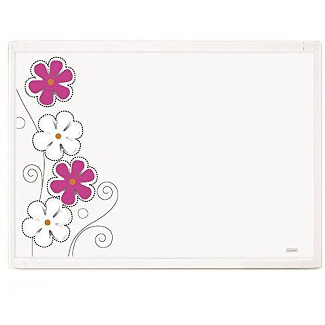 Quartet Flower Design Magnetic Combination Board, Bulletin and Whiteboard Combo, Pin Board, Lightweight Magnetic Dry Erase Board for School, Office, Home, 2 x 1.4 feet, 58 x 43 cm (23 x 17 inches)