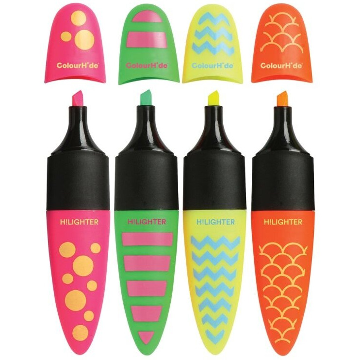 ColourHide My Designer Highlighter Assorted (Pack of 4)