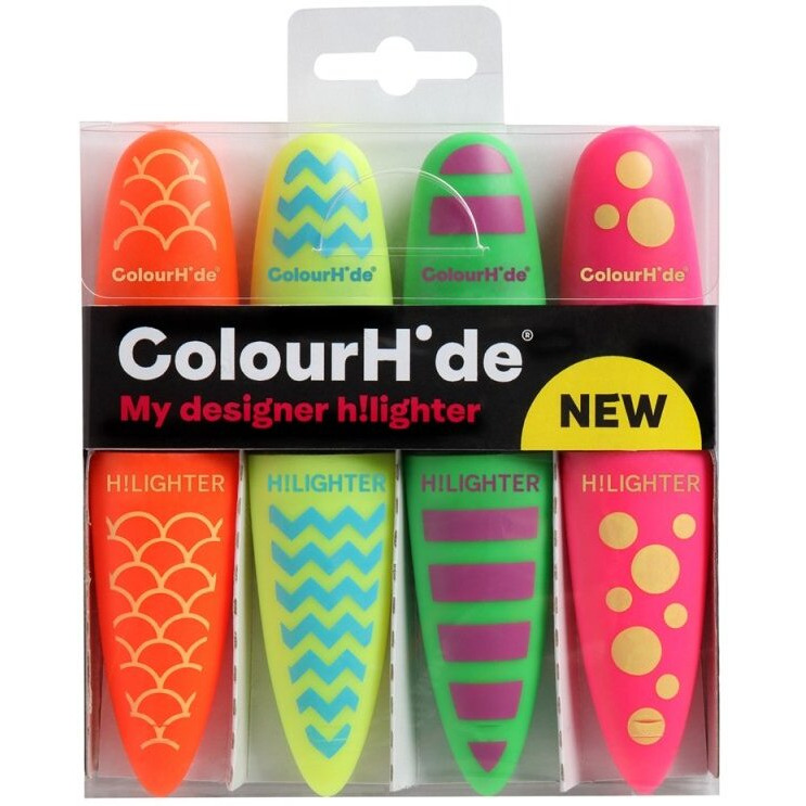 ColourHide My Designer Highlighter Assorted (Pack of 4)