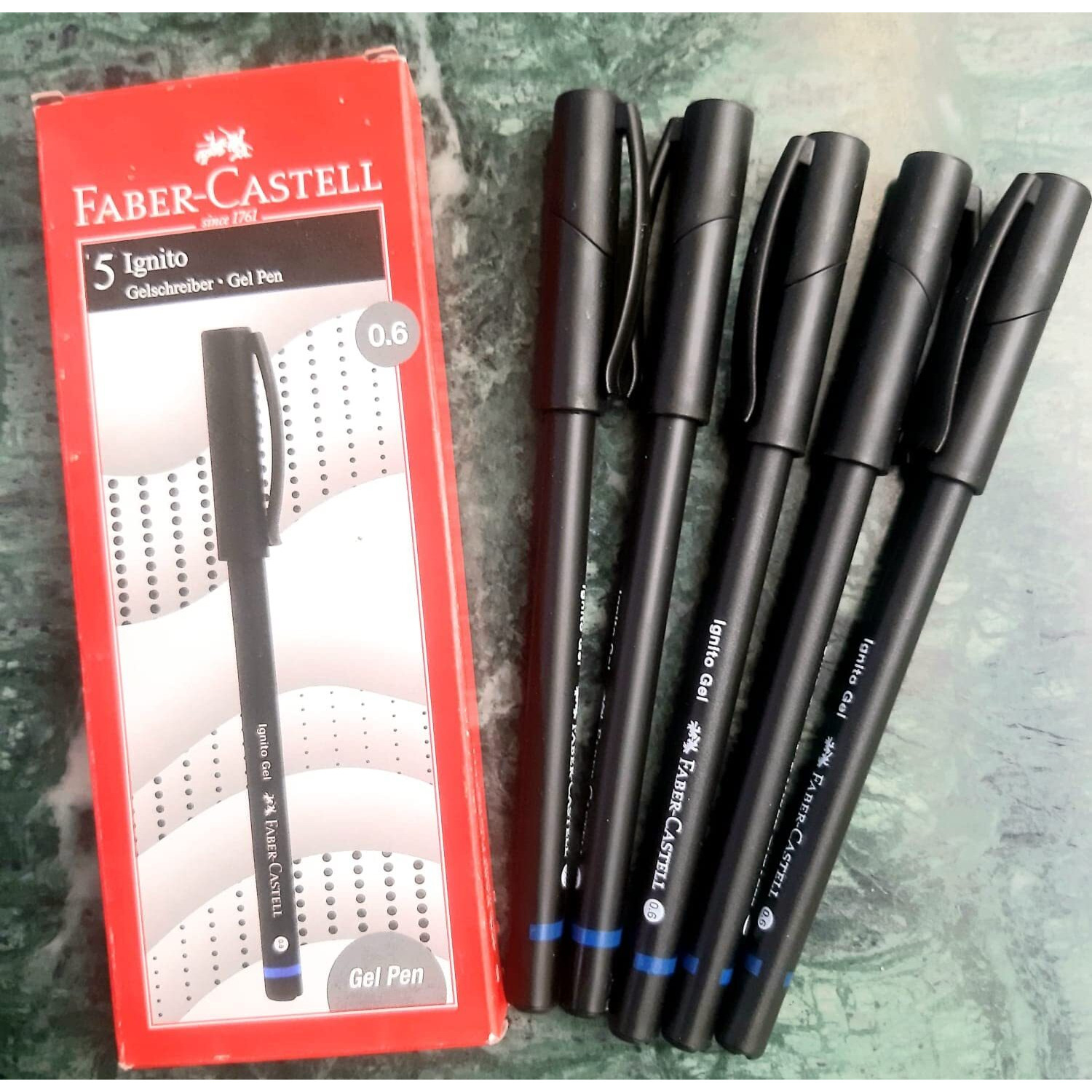 Faber-Castell IGNITO GEL PEN BLUE Set of 5