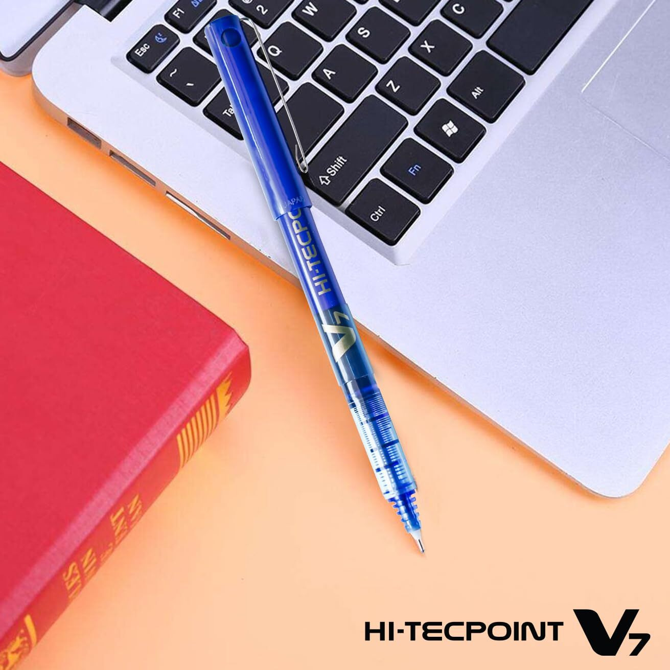 Pilot Hi-Tecpoint V7 0.7mm Fine Point Pure Liquid Ink Roller Ball Pen | Blue Ink, Pack Of 20