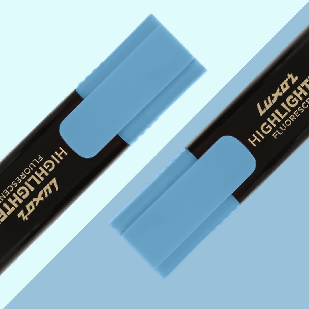 Luxor 1851 Chisel Point Highlighter - Blue - Box of 10