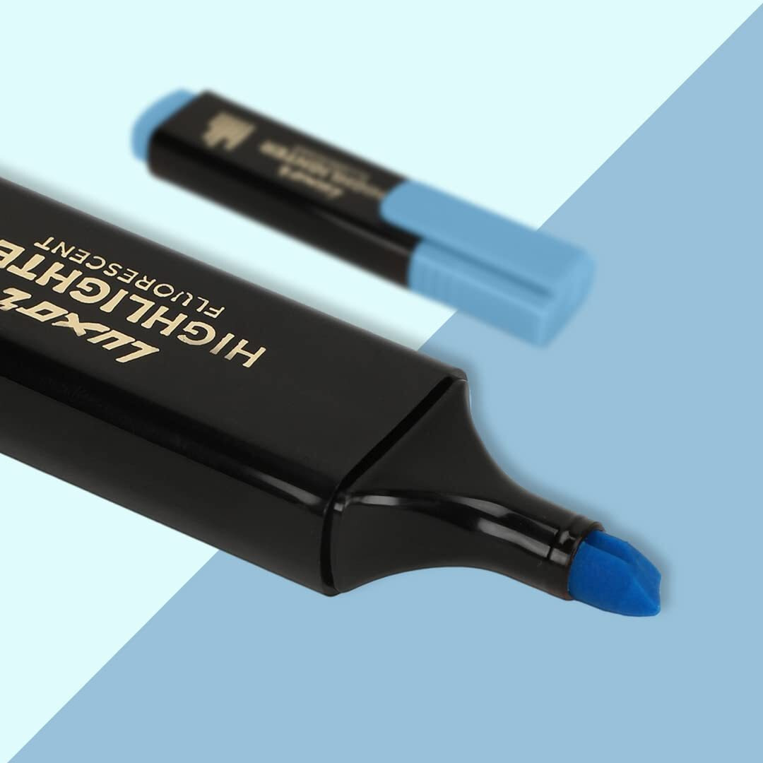 Luxor 1851 Chisel Point Highlighter - Blue - Box of 10