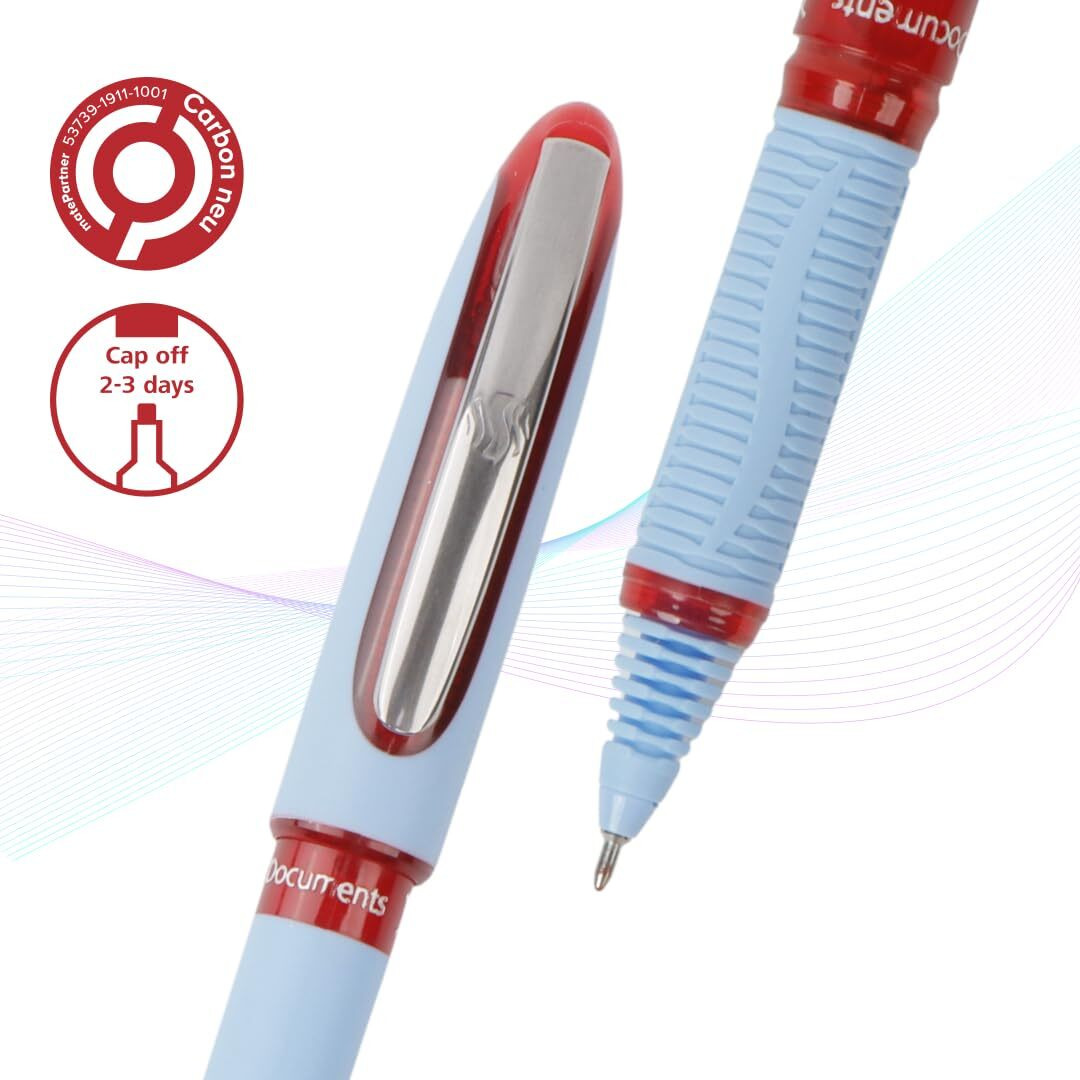 Luxor Schneider, One Hybrid Roller Ball Pen - Red, 0.5 mm, 2000 mtrs writing length, Waterproof Ink, Consistent ink flow, Ideal for Professionals & Office essential