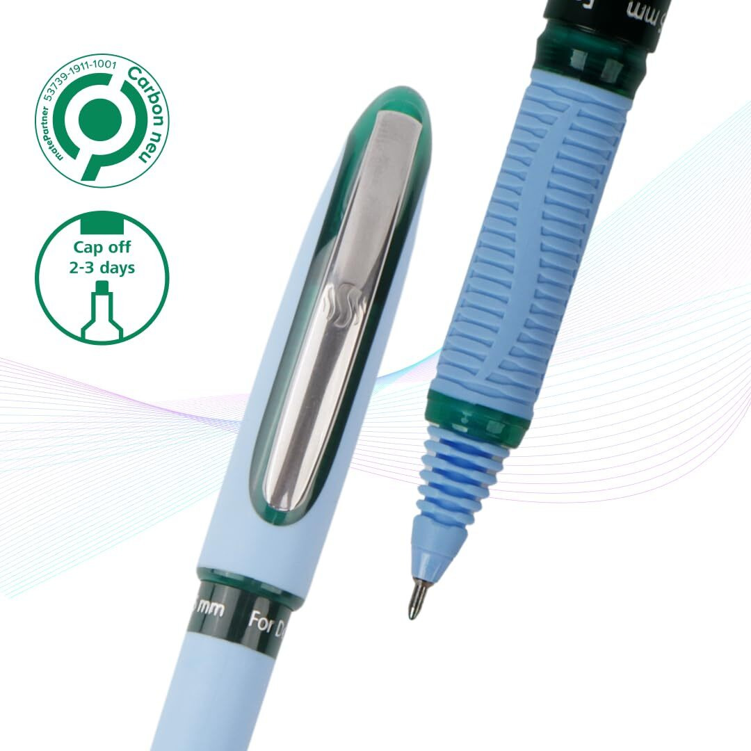Luxor Schneider, One Hybrid Roller Ball Pen - Green, 0.5mm, 2500 mtrs writing length, Waterproof Ink, Consistent ink flow, Ideal for Professionals & Office essential