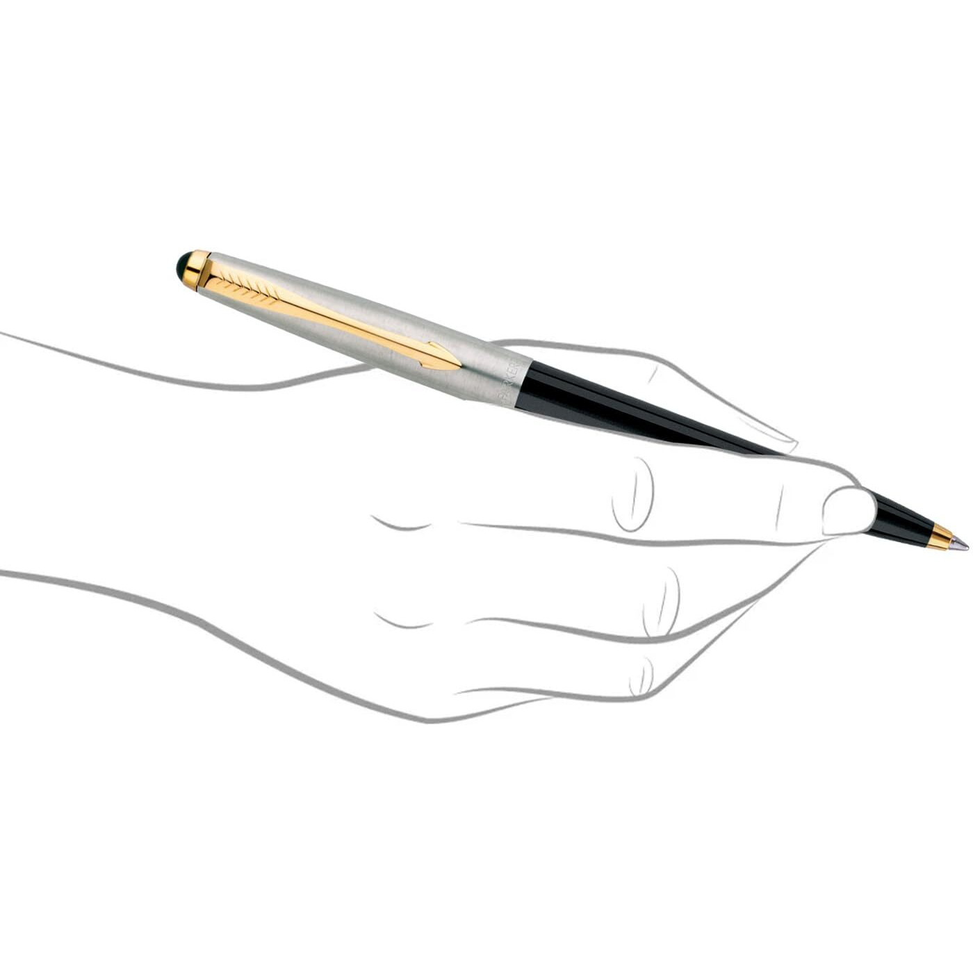 Parker Galaxy Standard Gold Trim Ball Pen| Black Body Color| Ink Color - Blue | Special Gift For Employees | Leading Pen For Corporate