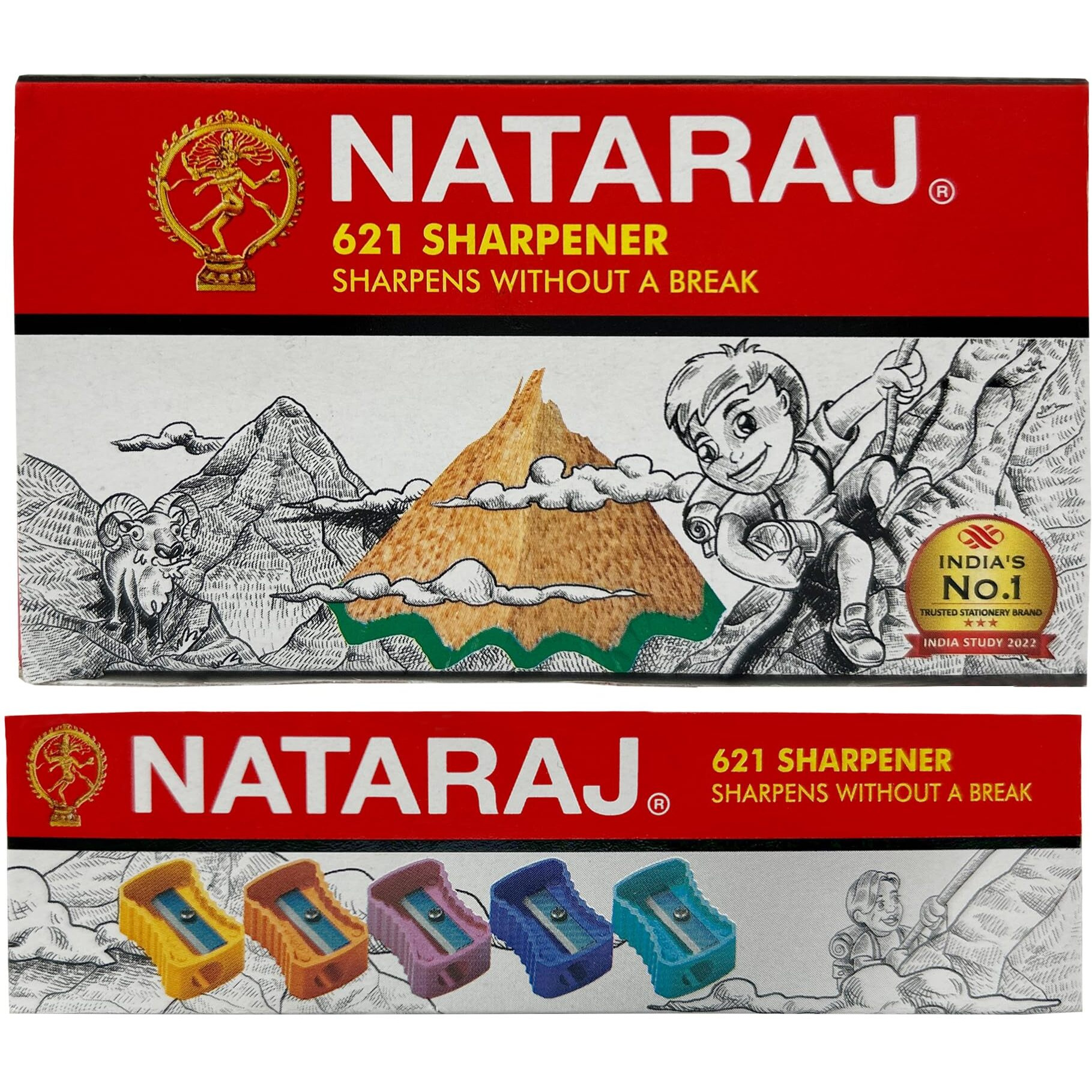 Nataraj 621 Sharpener, Hassle-free Sharpening, Scientifically Angled Blade, Reduces Hand Strain, Ergonomic Design, Anti-rust Coating, Highly Durable, Conveniently Portable, Pack of 20