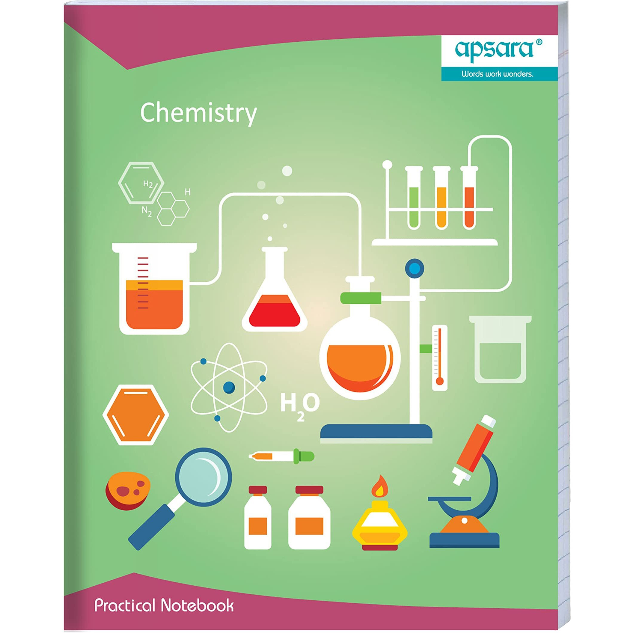 Apsara Hardbound Practical book | 26.5 CM x 21.5 CM Approx - Pages 100 | Chemistry Smart Practical Book | Use For School,College Student & Professional | Covers May Differ | Pack of 6 Books