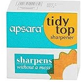 Apsara Tidy Top Sharpener | Round Shape | Mess-Free | Transparent Lid | Comfortable Grip for Easy Holding | Smooth Sharpening | Attractive Colours | Rust Free | Pack of 20 Sharpeners