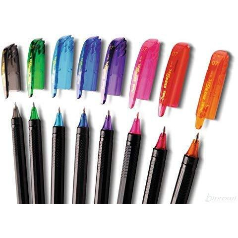 Pentel Energel 0.7 Mm Roller Gel Pen|Quick Dry Ink For Smudge-Free Writing|Lightweight Gel Pen For Smooth Writing Experience|Set Of 8 Shades (Bl417)|Multicolor