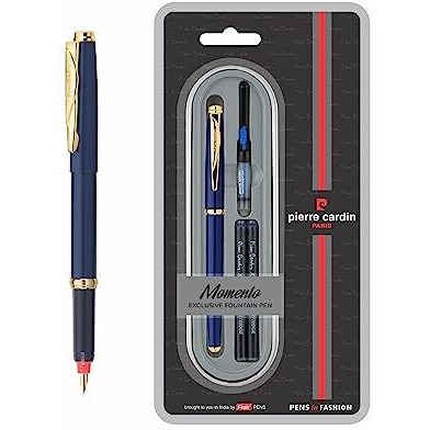 PIERRE CARDIN Momento Fountain Pen+3N Ink Catridges+1N Ink Converter|Blue