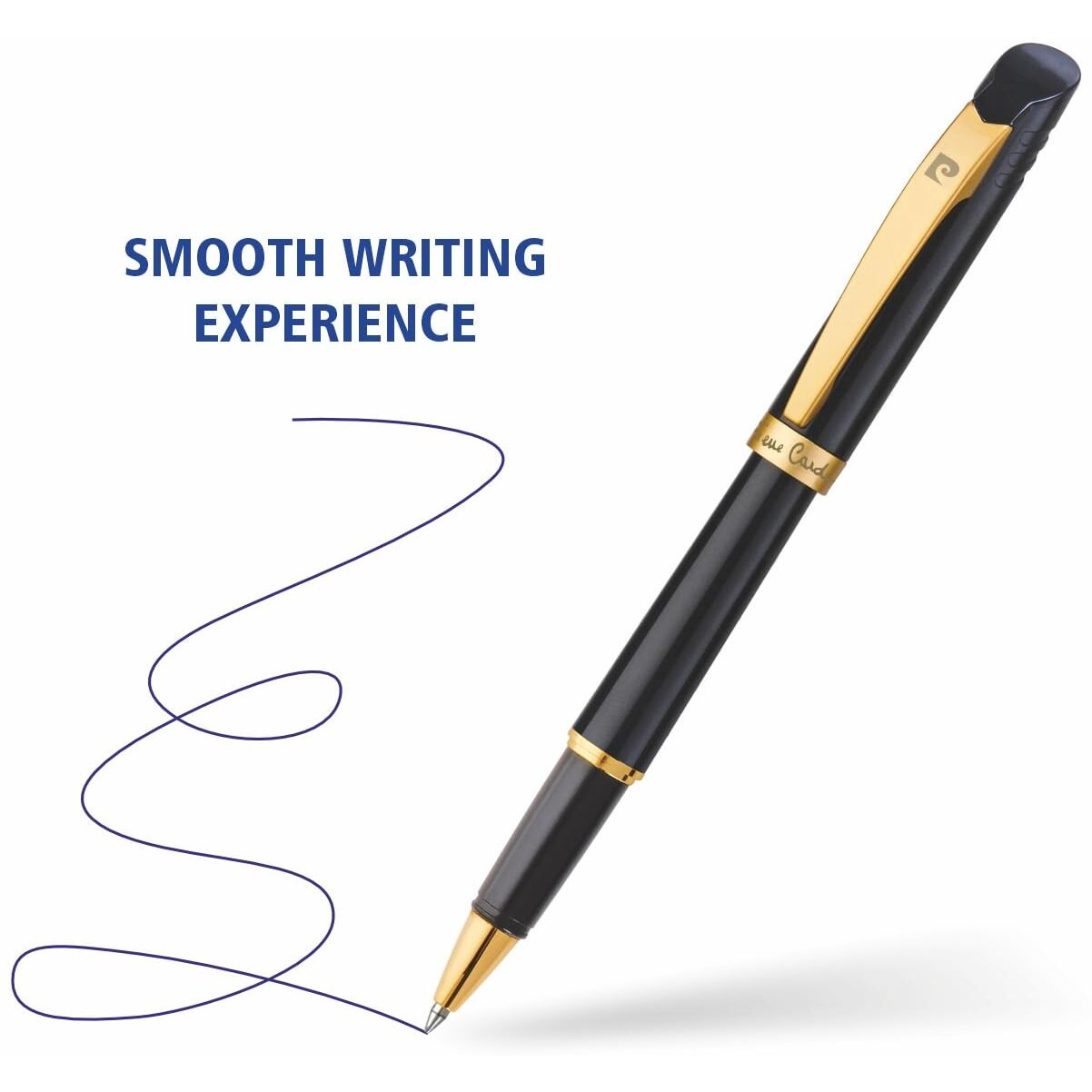 Pierre Cardin Black Beauty Premium Metal Roller Ball Pen | Luxurious Acrylic Black Body with Satin Gold Finish Clip | Ideal for Festive & Corporate Gifting