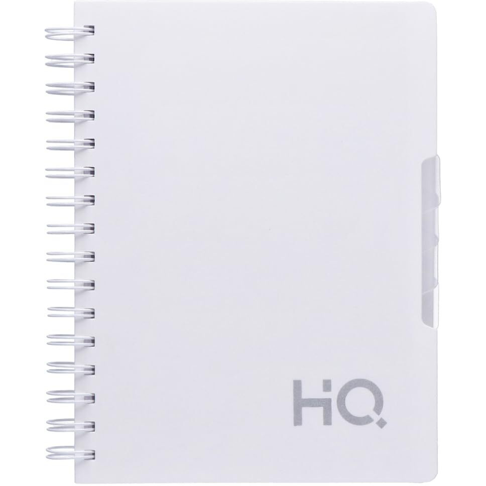 Navneet HQ | Five Subject Spiral Wiro Bound Notebook | 14.8 cm X 21 cm | 300 Pages | White