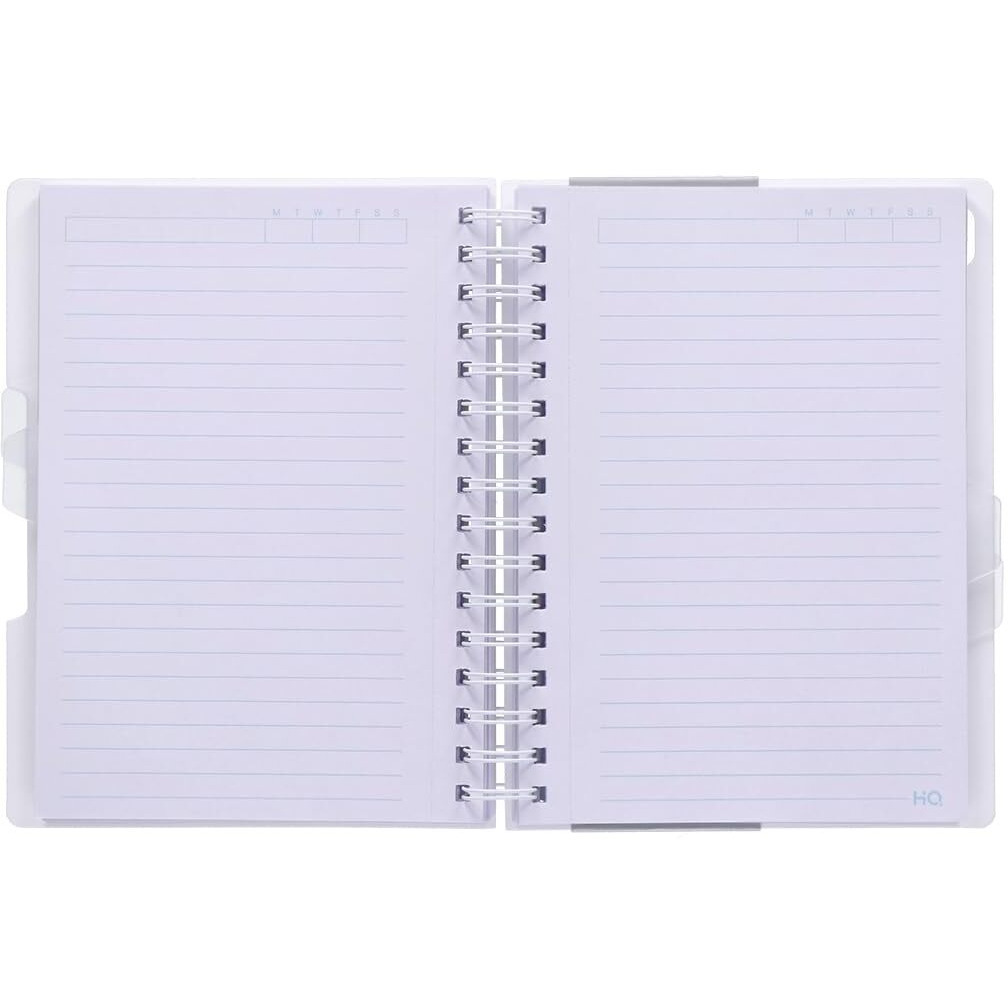 Navneet HQ | Five Subject Spiral Wiro Bound Notebook | 14.8 cm X 21 cm | 300 Pages | White
