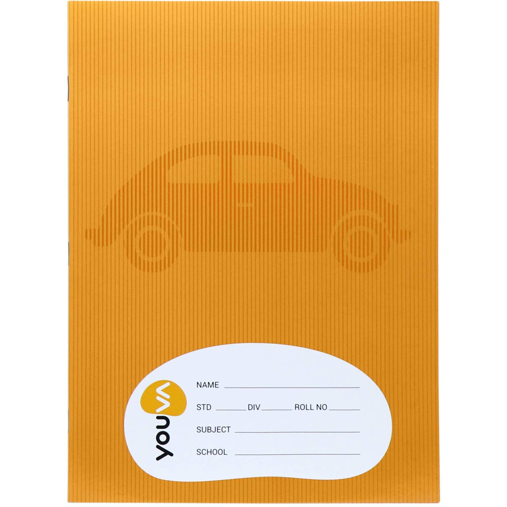YOUVA Navneet Youva | Brown Cover | Soft Bound Notebook | 18 Cm X 24 Cm | Double Line | 172 Pages | Pack Of 12