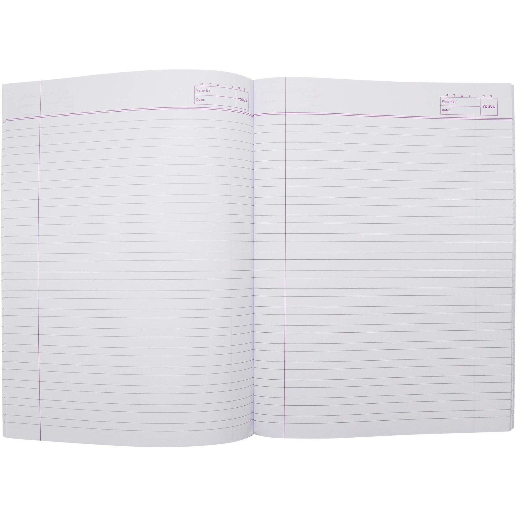 YOUVA Navneet Youva | Brown Cover | Soft Bound Notebook | 18 Cm X 24 Cm | Double Line | 172 Pages | Pack Of 12