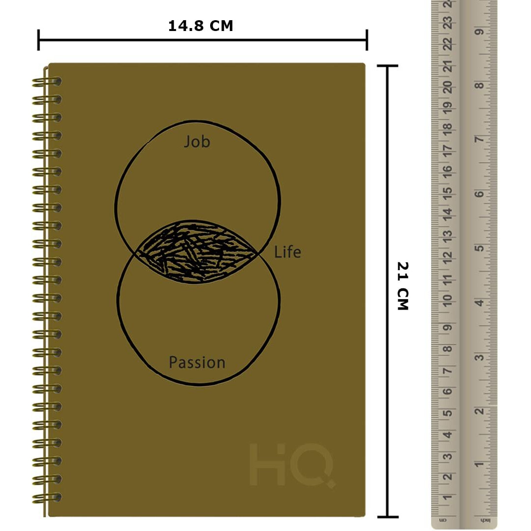 Navneet HQ | Hard Cover Notebook - Corporate Edge (Black) for Office and Professional Use | Wiro Bound and UV printing | Single Line | A5 Size - 21 cm x 14.8 cm | 192 Pages