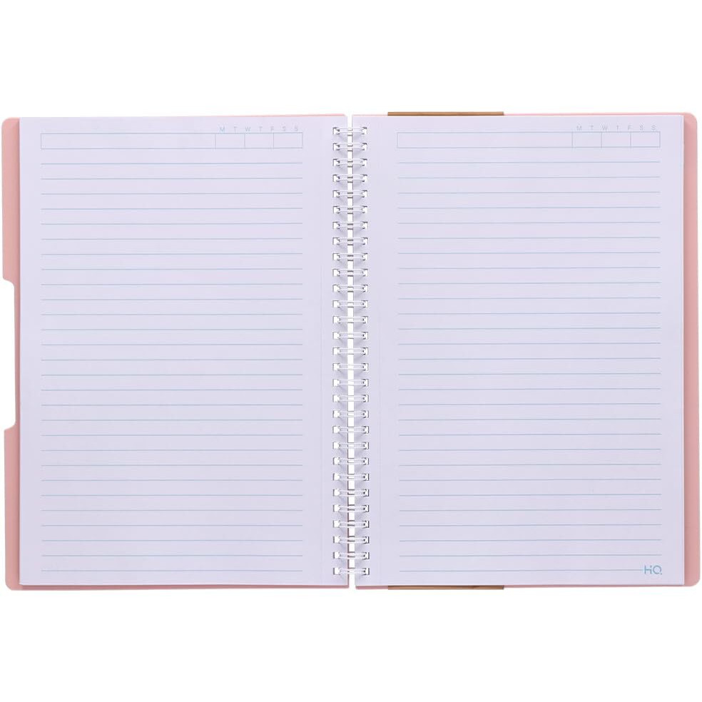 Navneet Youva HQ Spiral Wiro Bound Single Subject Notebook 17.6x25 cm Single Line 160 Pages - Salmon Pink