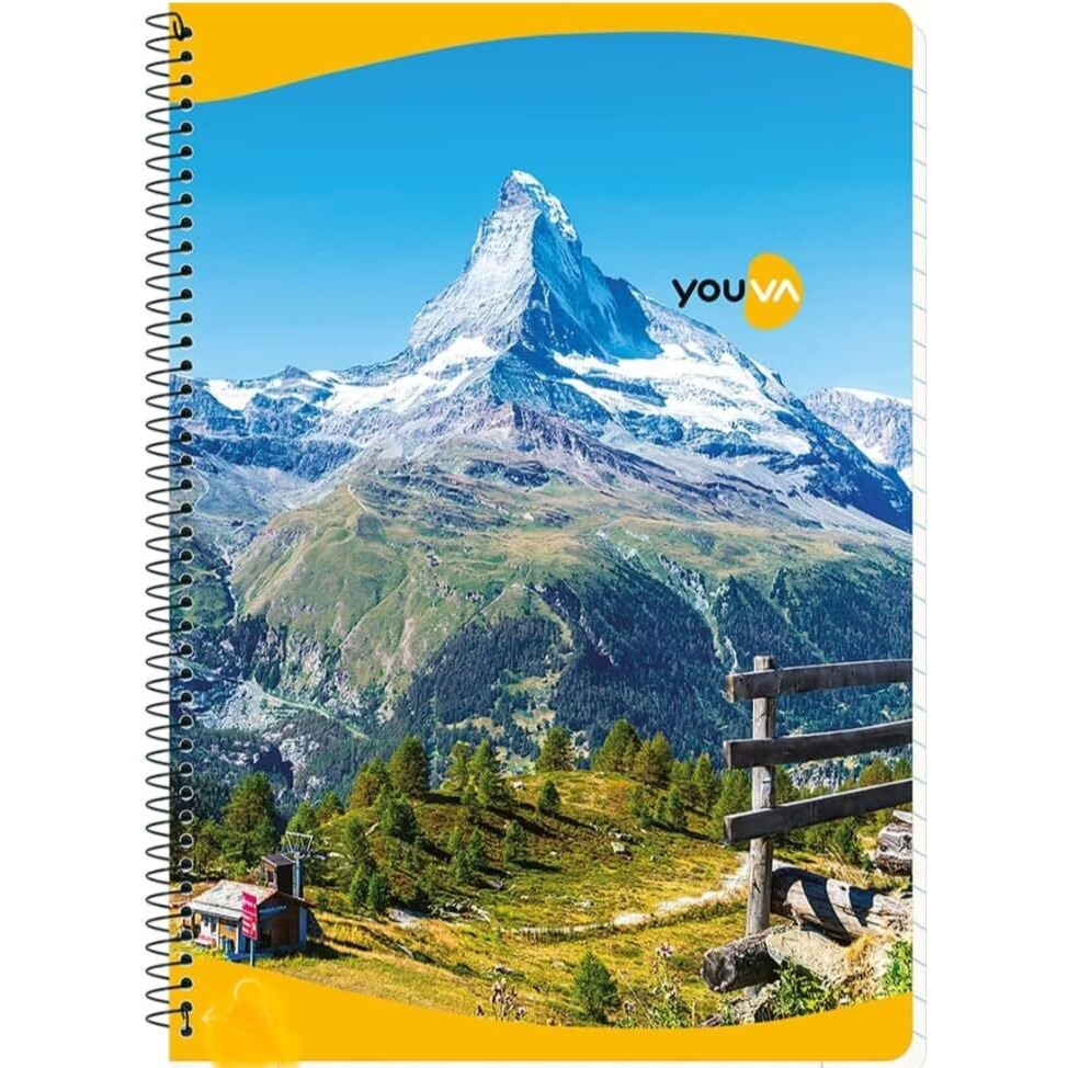 YOUVA Navneet|Spiral Long Book For Students And Executives|Spiral Bound With Safety Lock|A4 Size -21 X 29.7 Cm|Unruled/No Lines|300 Pages|Pack Of 1