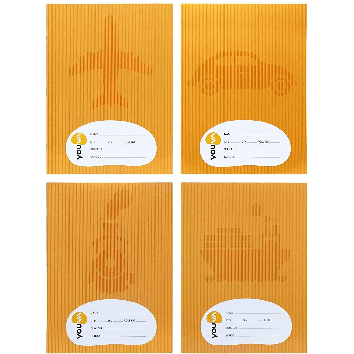 YOUVA Navneet Youva | Soft Bound | Brown Note Book | 18X24 Cm | Single Line | 92 Pages | Pack Of 6