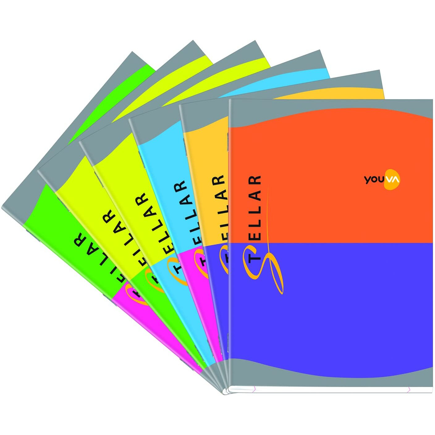 Navneet Youva Stellar | Soft Bound Long Book | A4 Size 21 cm x 29.7 cm | Single Line | 196 Pages | Pack of 3, Multicolor, (23961)