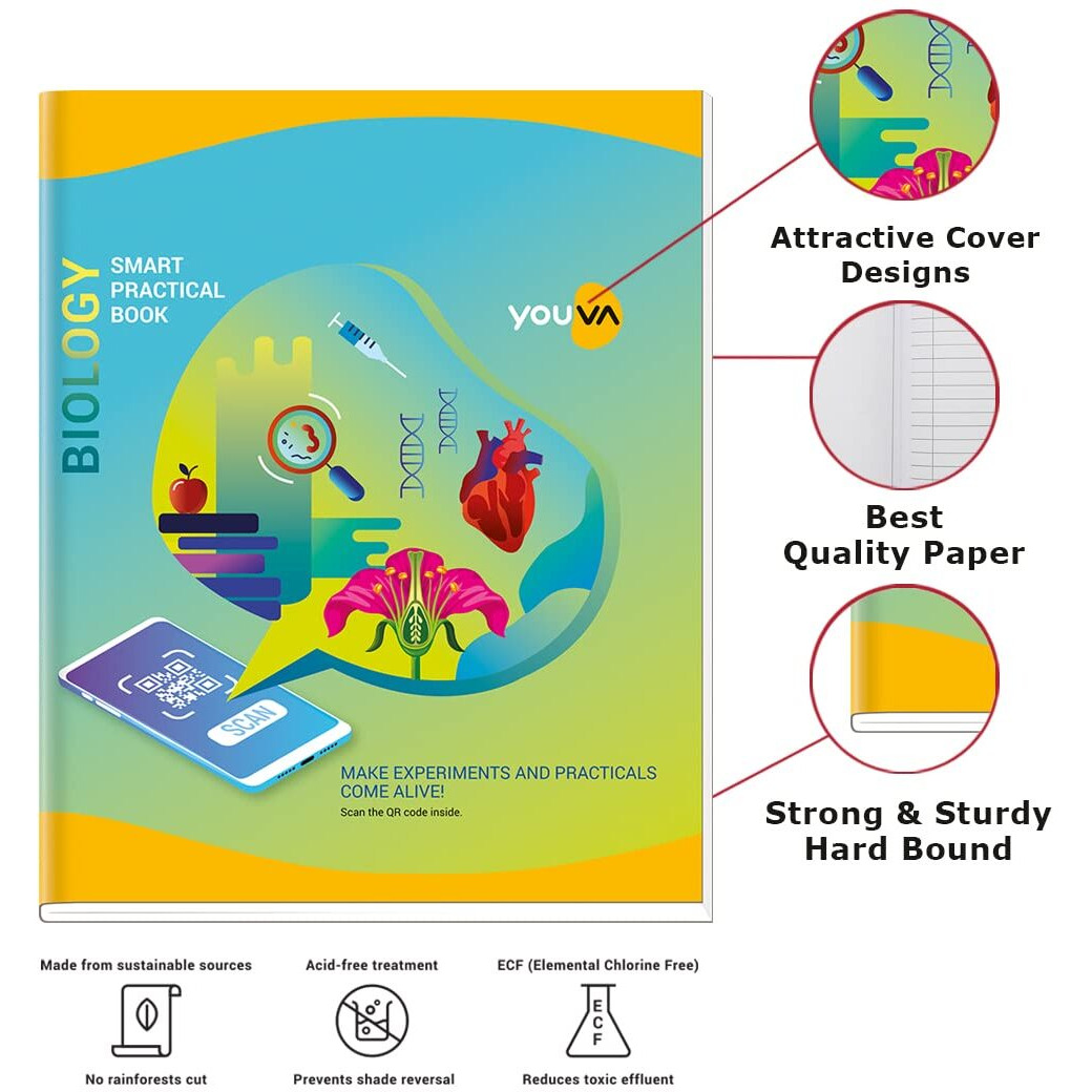 Navneet Youva YOUVA Hard Bound | Biology Practical Book | 21.5X26.5 Cm | 1 Ruled / 1 Plain | 172 Pages | Pack Of 1