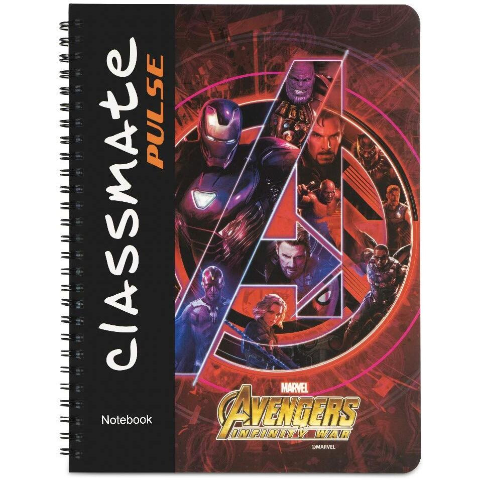 Classmate Pulse Spiral Notebook - 203 mm x 267 mm, Soft Cover, 160 Pages, Unruled